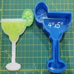 Margarita Glass with Lime Silicone Freshie Mold