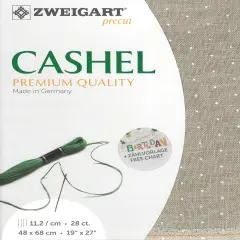 Precut Zweigart Cashel Mini Dots 28 count Linen with White Mini Dots