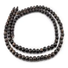 The Bead Chest Dark Round Natural Ebony Beads (8mm)