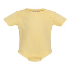 Rabbit Skins&reg; Infant Baby Rib Short Sleeve Bodysuit Banana