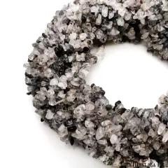 Rutilated Chip Beads, 34 Inch, Natural Chip Strands, Drilled Strung Nugget Beads, 3-7mm, Polished, GemMartUSA (CHRU-70001)
