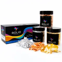 Metallic Foil Flakes - 3 Bottles (Gold, Copper, and Silver) 5g/0.17 oz Each