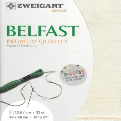 Precut Zweigart Belfast 32 count Soft Ivory