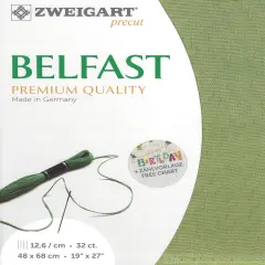 Precut Zweigart Belfast 32 count Olive