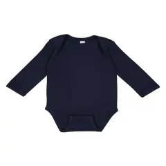 Rabbit Skins&reg; Infant Fine Jersey Long Sleeve Bodysuit Navy