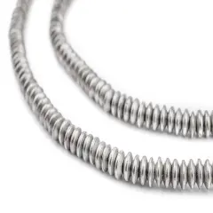 The Bead Chest Silver 5mm Saucer Beads, Full Strand of Quality Metal Spacers for DIY Jewelry Design
