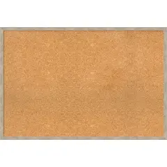 Imprint Wood Framed Corkboard, Natural Cork Imprint Light Pewter