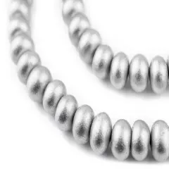 The Bead Chest Silver Abacus Natural Wood Beads (8x12mm): Organic Eco-Friendly Wooden Bead Strand for DIY Jewelry, Crafts, Necklace and Bracelet Making