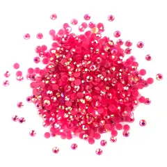 Buttons Galore Jewelz Rhinestones Craft Embellishments Assorted Colors Approx. 1600 Pieces Fuchsia ab