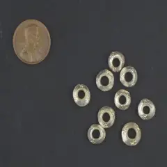 The Bead Chest Silver Ethiopian Wollo Rings (9mm) (Set of 5): Genuine Ethiopian Metal Ring Beads for DIY Jewelry