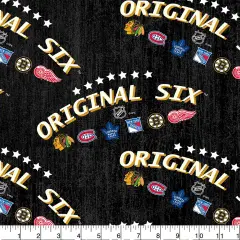 Sykel Enterprises NHL Team Cotton Fabric-Original Six Arch Star Logo Cotton Quilting Fabric