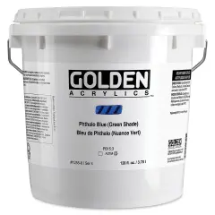 Golden Heavy Body Acrylic Paint - Phthalo Blue (Green Shade), 128 oz Jar
