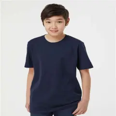 Tultex&reg; Youth Heavyweight Crewneck Jersey Short Sleeve T-Shirt Navy