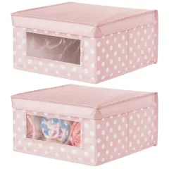 mDesign Medium Fabric Nursery Box with Lid/Window