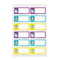 Avery&reg; No-Iron Fabric Name Labels, Cute Animal Preprinted Designs, Handwrite Only, 3/4" x 1-3/4", 24 Preprinted Labels (40770)