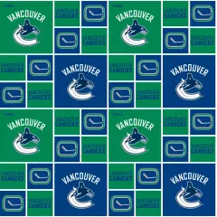 Sykel Enterprises NHL Team Cotton Fabric-Vancouver Canucks Geometric Cotton Quilting Fabric