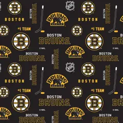 Sykel Enterprises NHL Team Cotton Fabric-Boston Bruins All Over Print Cotton Quilting Fabric