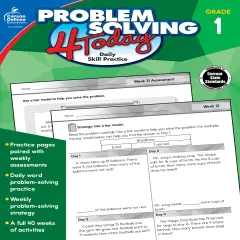 Carson Dellosa Problem Solving 4 Today 1st Grade Workbook, Math Book With Counting, Addition, Subtraction, Number Lines, Place Value, and More Mathematics, Classroom or Homeschool Curriculum