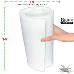 EVA Foam Cosplay | 14" x 39" Sheet | Ultra High Density 85kg/m3 | by The Foamory White