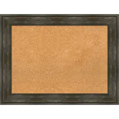 Rail Rustic Char Framed Corkboard, Natural Cork