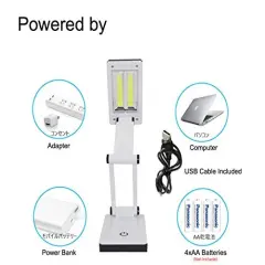 Super Bright COB LED Portable Desk Lamp Travel Lamp :Foldable, Touch Sensitive Control, 3 Adjustable Brightness Levels, Battery and USB Powered