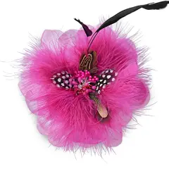 Sonia Feather Brooch and Hairclip Fuchsia