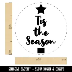 Tis the Season Christmas Tree Self-Inking Rubber Stamp Ink Stamper for Stamping Crafting Planners Orange
