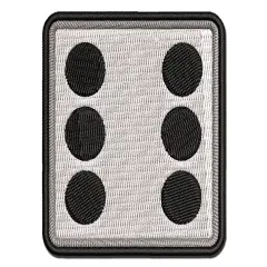 Six 6 Dice Die Multi-Color Embroidered Iron-On or Hook & Loop Patch Applique