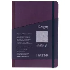 Fabriano Ecoqua Plus Fabric-Bound Notebook - Wine, 5-4/5" x 8-1/4", Dot Grid