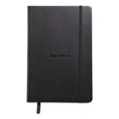 Rhodia Hardcover Webnotebook - Black, 5-1/2" x 8-1/4", Dot Grid