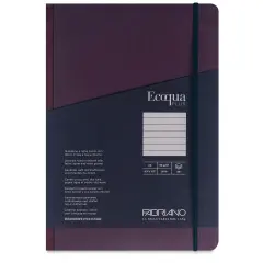 Fabriano Ecoqua Plus Fabric-Bound Notebook - Wine, 8-1/4" x 11-7/10", Lined