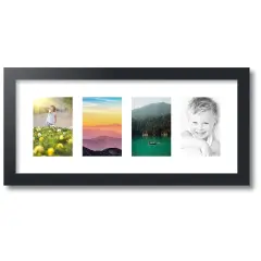 ArtToFrames Collage Photo Picture Frame with 4 - 4x6 inch Openings, Framed in Black with Over 62 Mat Color Options and Plexi Glass (CSM-3926-14)