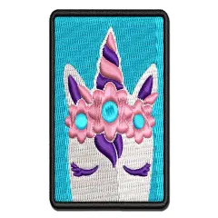 Pretty Sleepy Unicorn Face Multi-Color Embroidered Iron-On or Hook & Loop Patch Applique