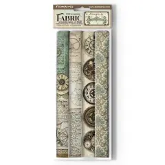 Stamperia Polyester Fabric 12'X12" 4/Pkg-Voyages Fantastiques