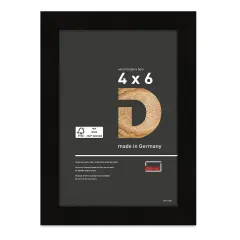 Deha Design Fontana Wood Frame - with Easel Back, Black, 4" x 6"
