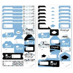 Big Dot of Happiness Light Blue Grad Best is Yet to Come Assorted Graduation Party Gift Tag Labels To & From Stickers 12 Sheets 120 Stickers