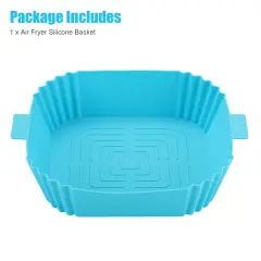 Air Fryer Silicone Pot Basket Liners Non-Stick Safe Oven Baking Tray Accessories Blue