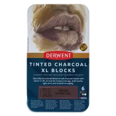Derwent Tinted Charcoal XL Blocks - Assorted, Set of 6