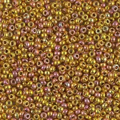 Miyuki 11 Round Seed Bead, 11-199, 24kt Gold Iris, 13 grams