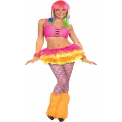 Womens Club Candy Rave Diva Costume PinkStretch Cut Bra Top
