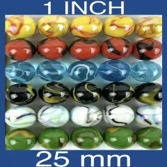 LARGE 30 DELUXE 1" (25mm) Replacement Marbles Aggravation Board game GLASS