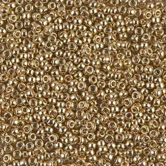 Miyuki 11 Round Seed Bead, 11-193, 24kt Gold Light Plated, 13 grams