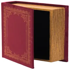 Decorative Vintage Book Shaped Trinket Storage Box Red