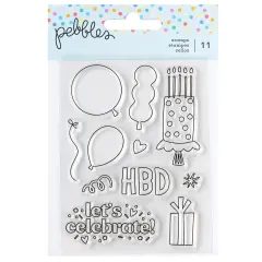 Pebbles AllThe Cake Mini Stamp Set-11/Pkg