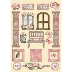 Stamperia Colored Wooden Shapes A5-Roseland