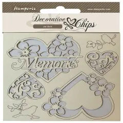Stamperia Decorative Chips 5.5"X5.5"-Blue Land Memories