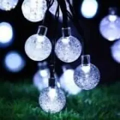 23Ft 50 LED Outdoor Solar Powered String Lights for Patio Yard Porch Party Decor White