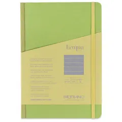 Fabriano Ecoqua Plus Fabric-Bound Notebook - Lime, 5-4/5" x 8-1/4", Lined