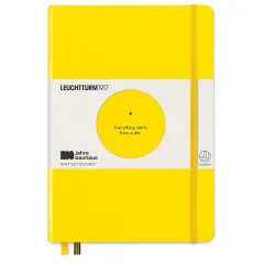 Leuchtturm1917 Bauhaus Notebook - Lemon/Black, 5-3/4" x 8-1/4", Dotted