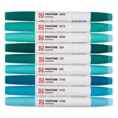 Pantone Dual Tip Markers - Blue Green, Set of 9